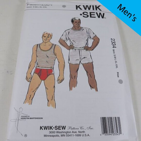 Kwik Sew 2334 Clothing Pattern UNCUT Men's Underwear Boxers Briefs T-Shirt - Picture 1 of 4